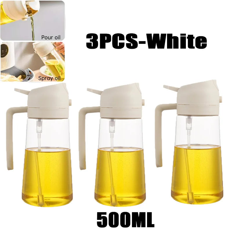200/300/500ml Oil Spray Bottle BBQ Cooking Olive Oil Sprayer Plastic Baking Oil Spray Empty Bottle Vinegar Bottle Or Oil brush