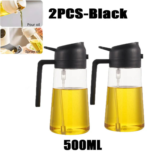 200/300/500ml Oil Spray Bottle BBQ Cooking Olive Oil Sprayer Plastic Baking Oil Spray Empty Bottle Vinegar Bottle Or Oil brush