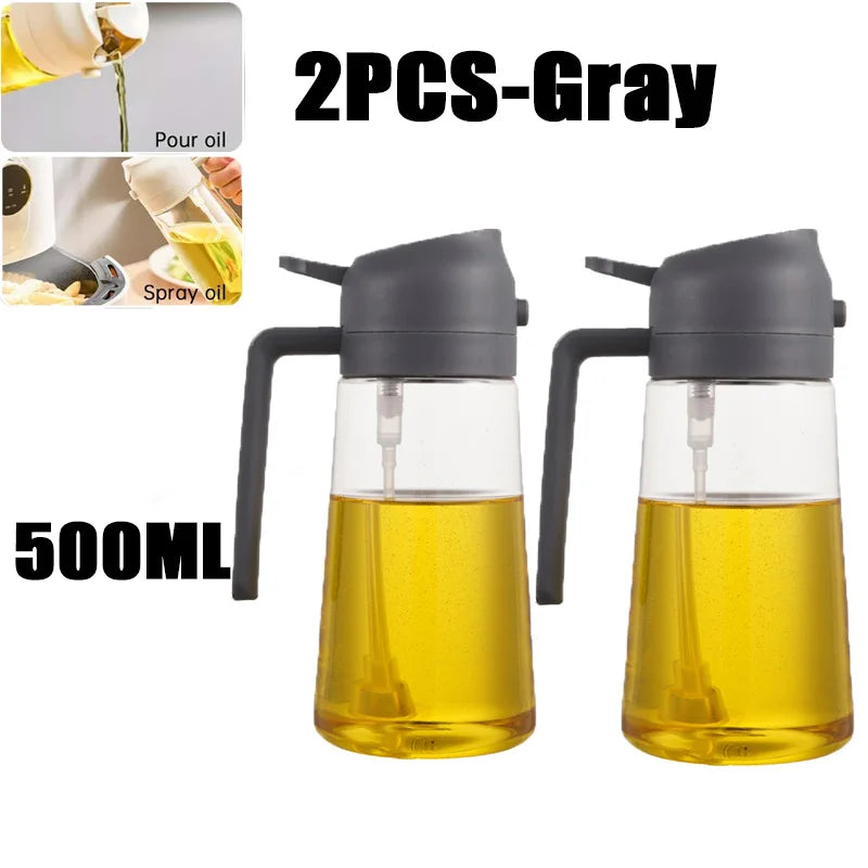 200/300/500ml Oil Spray Bottle BBQ Cooking Olive Oil Sprayer Plastic Baking Oil Spray Empty Bottle Vinegar Bottle Or  Oil brush